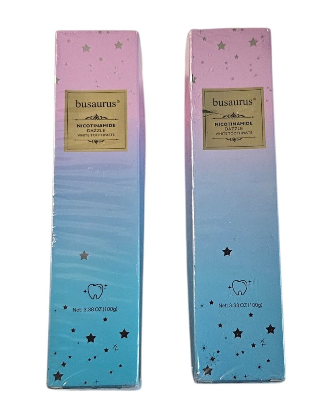 Set of 2 Busaurus Nicotinamide Dazzle White Toothpaste - Cherry Blossom Peach